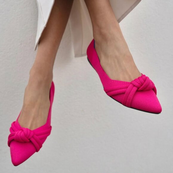 Elegant Pink Women's Flats - Picture 2 of 15